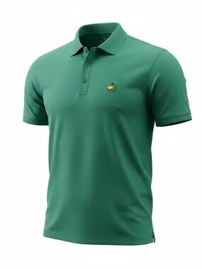 Masters Green Polo Shirt with Yellow Logo